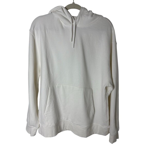 Topman Men's Cream Hoodie Sweatshirt Size XL Drawstring Front Pocket Cotton Poly - Picture 2 of 12